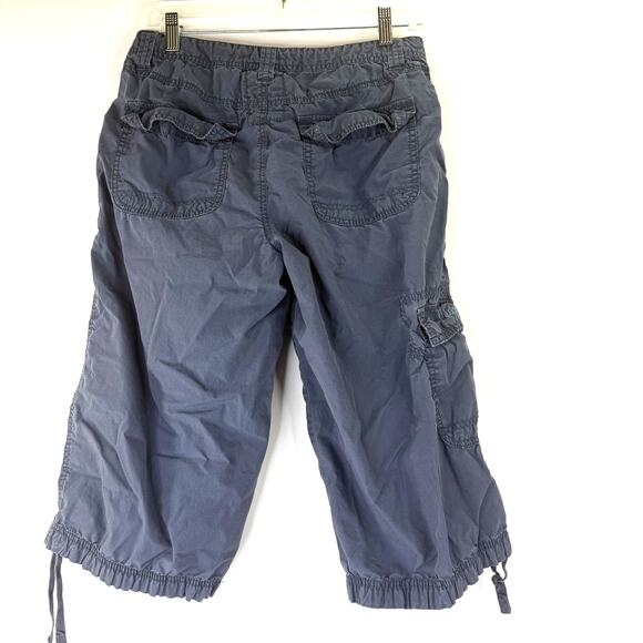 Life Is Good Women's Blue Cotton Bermuda Cargo Drawstring Shorts Size 10 - Picture 5 of 8